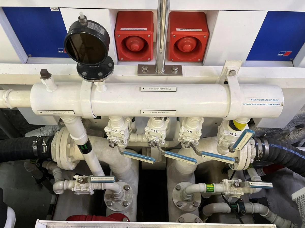 a machine with a red light aboard HARBOUR Yacht for Sale