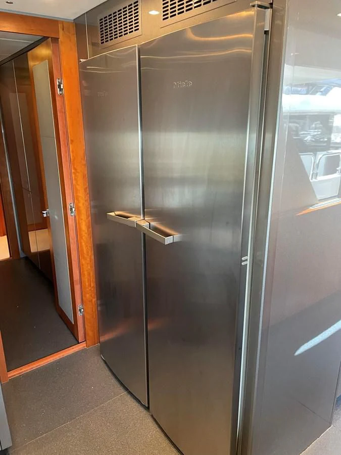 a silver elevator with doors aboard HARBOUR Yacht for Sale