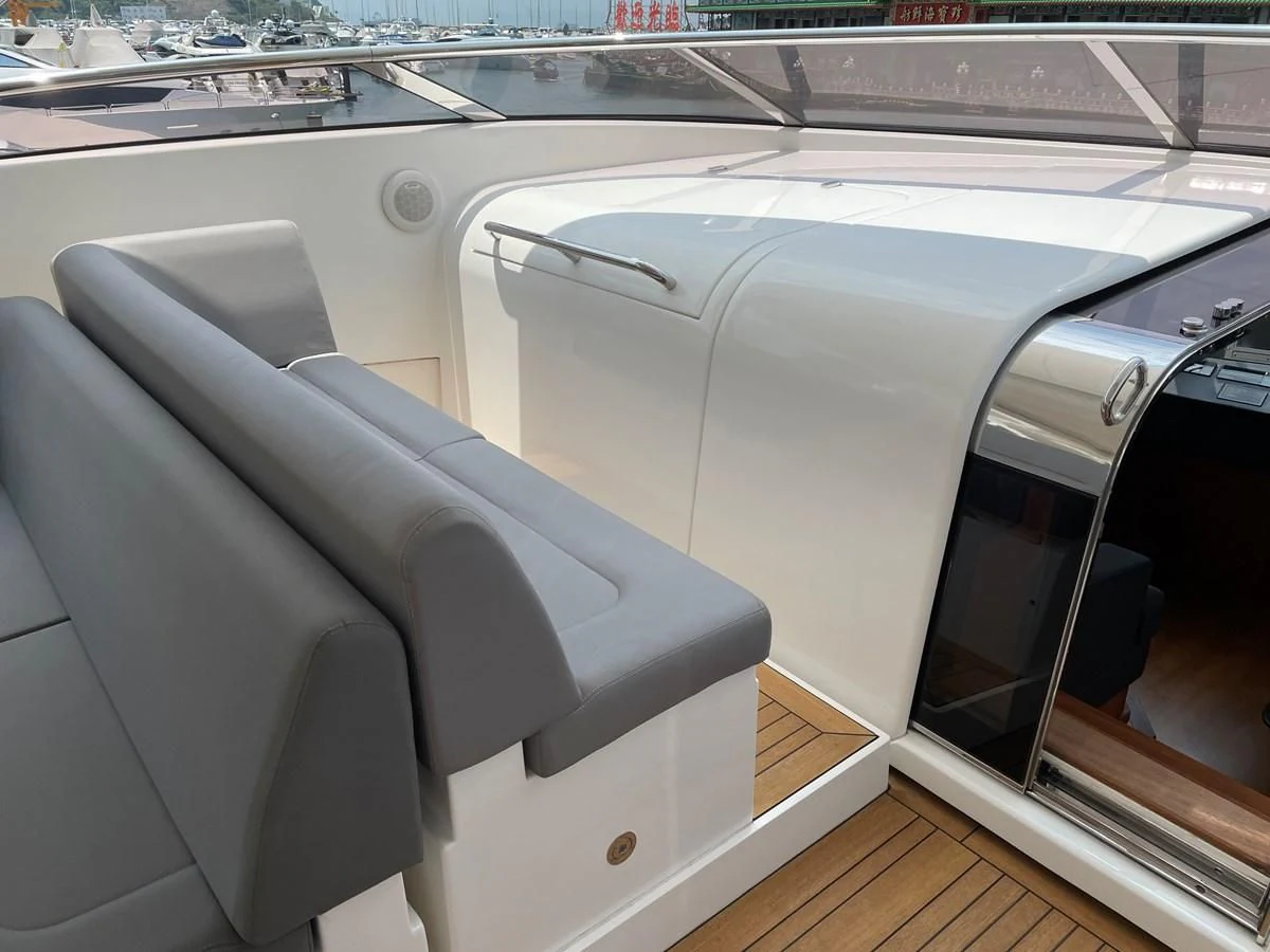 seats on a train aboard HARBOUR Yacht for Sale