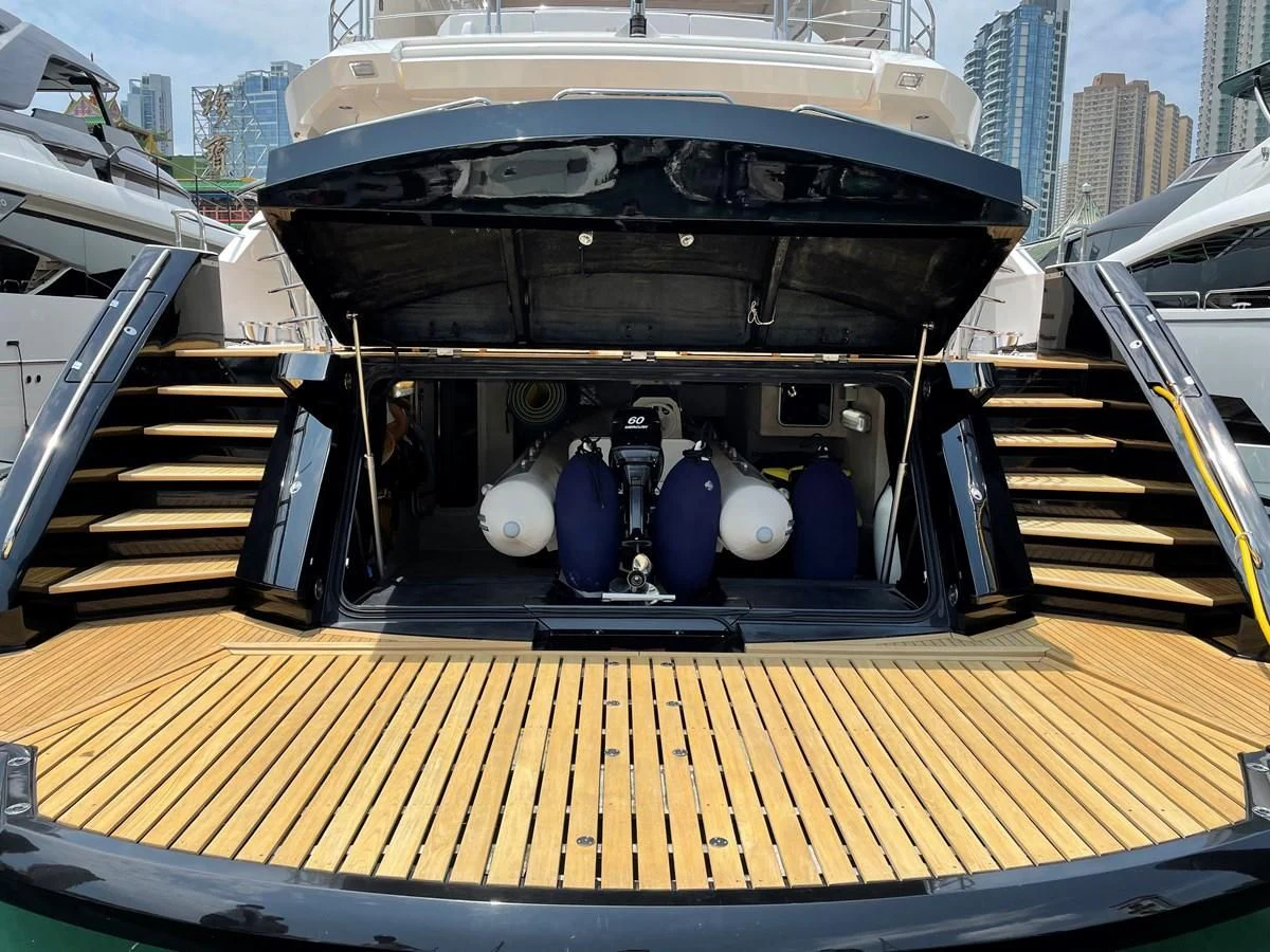 a large machine on a platform aboard HARBOUR Yacht for Sale