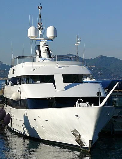 a white boat in the water aboard YOPUR Yacht for Sale