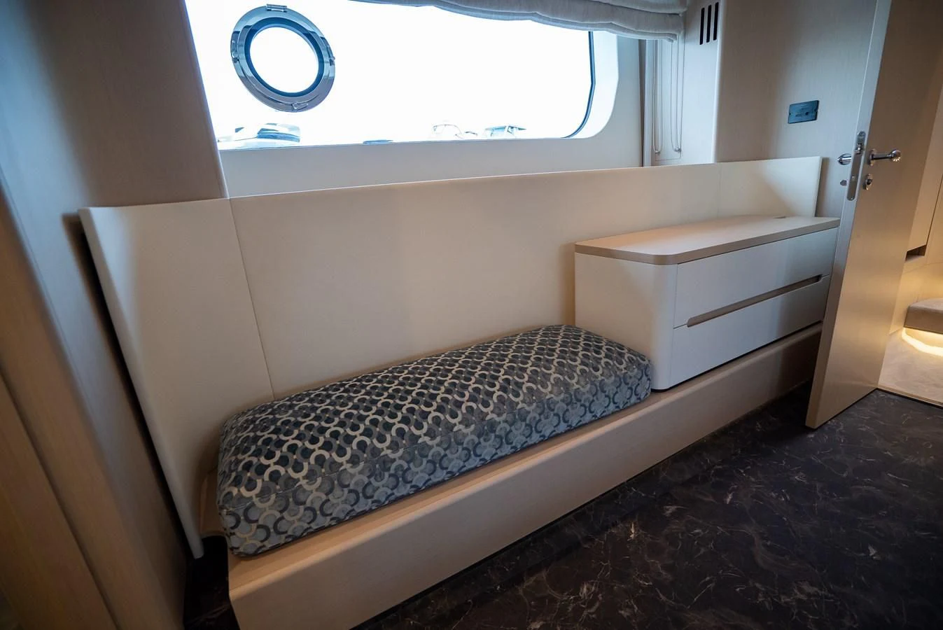 a bed in a room aboard 2023 AZIMUT FLY 78/56 Yacht for Sale