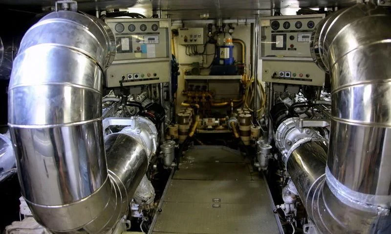 a large machine with large pipes aboard GAMAYUN Yacht for Sale