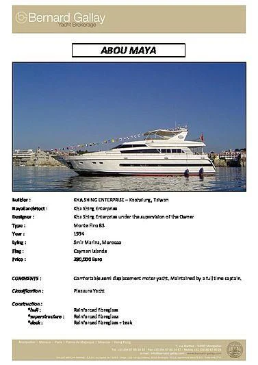graphical user interface aboard ABOU MAYA Yacht for Sale