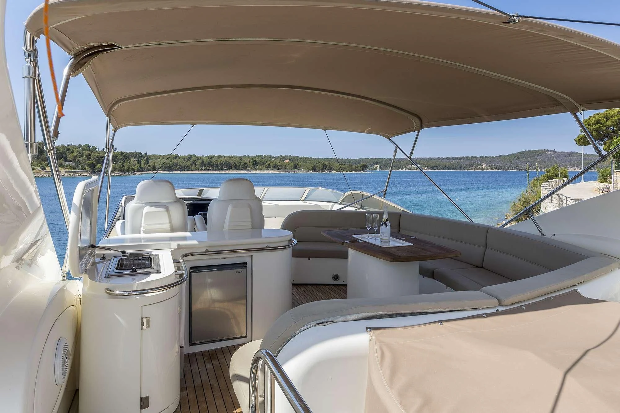 inside of a boat aboard SKYWATER Yacht for Sale