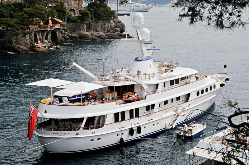 a boat in the water aboard LADY GEORGINA Yacht for Sale