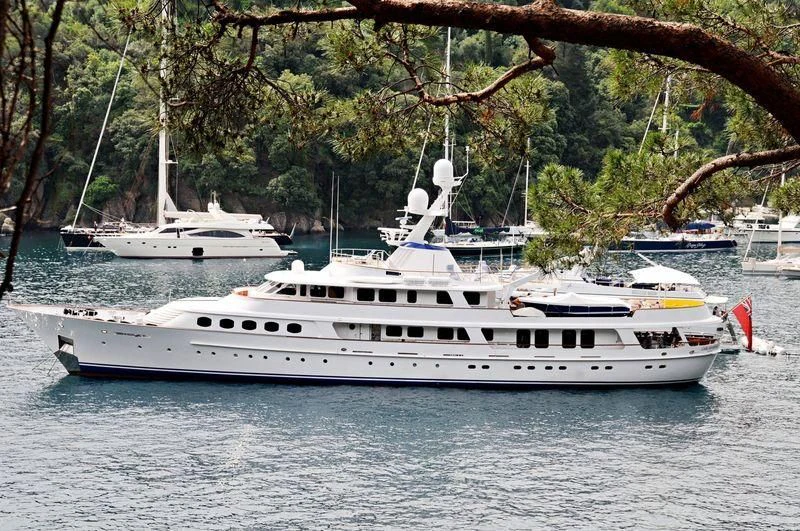 a boat in the water aboard LADY GEORGINA Yacht for Sale