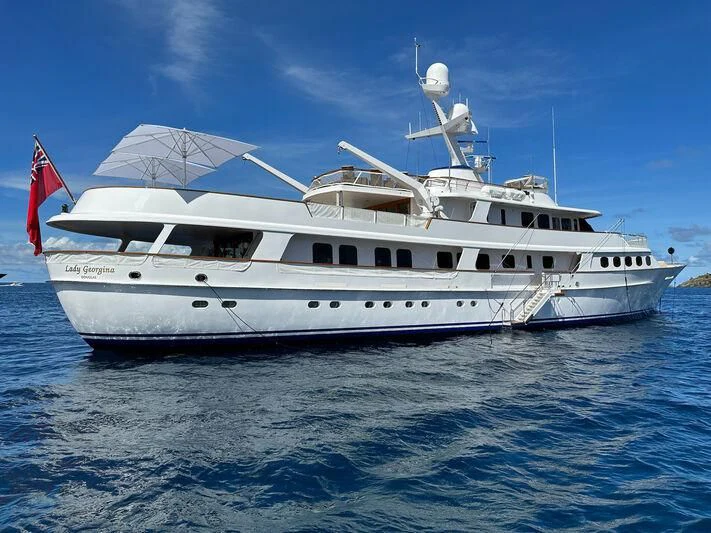 a boat on the water aboard LADY GEORGINA Yacht for Sale