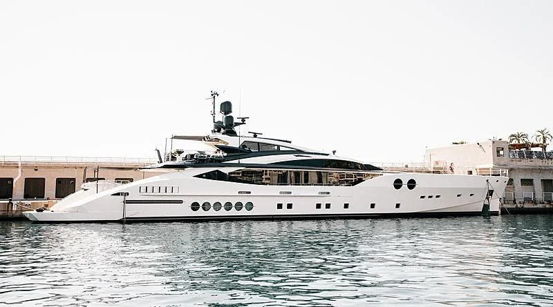a large white boat aboard BLISS Yacht for Sale