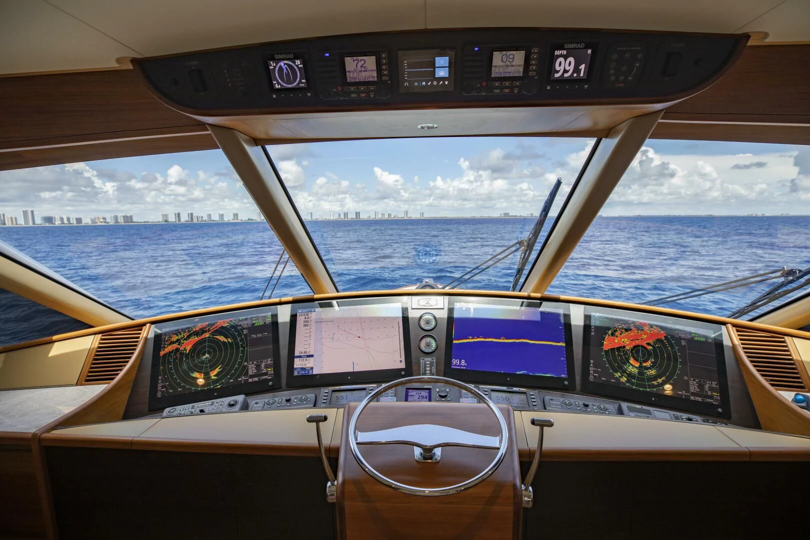 inside of a cockpit of a plane aboard III AMIGOS Yacht for Sale