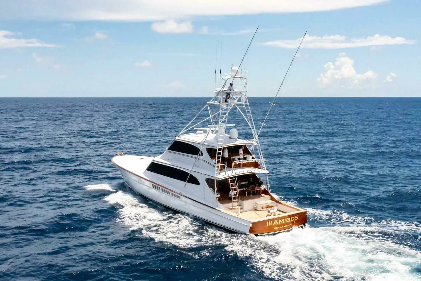 a boat in the water aboard III AMIGOS Yacht for Sale