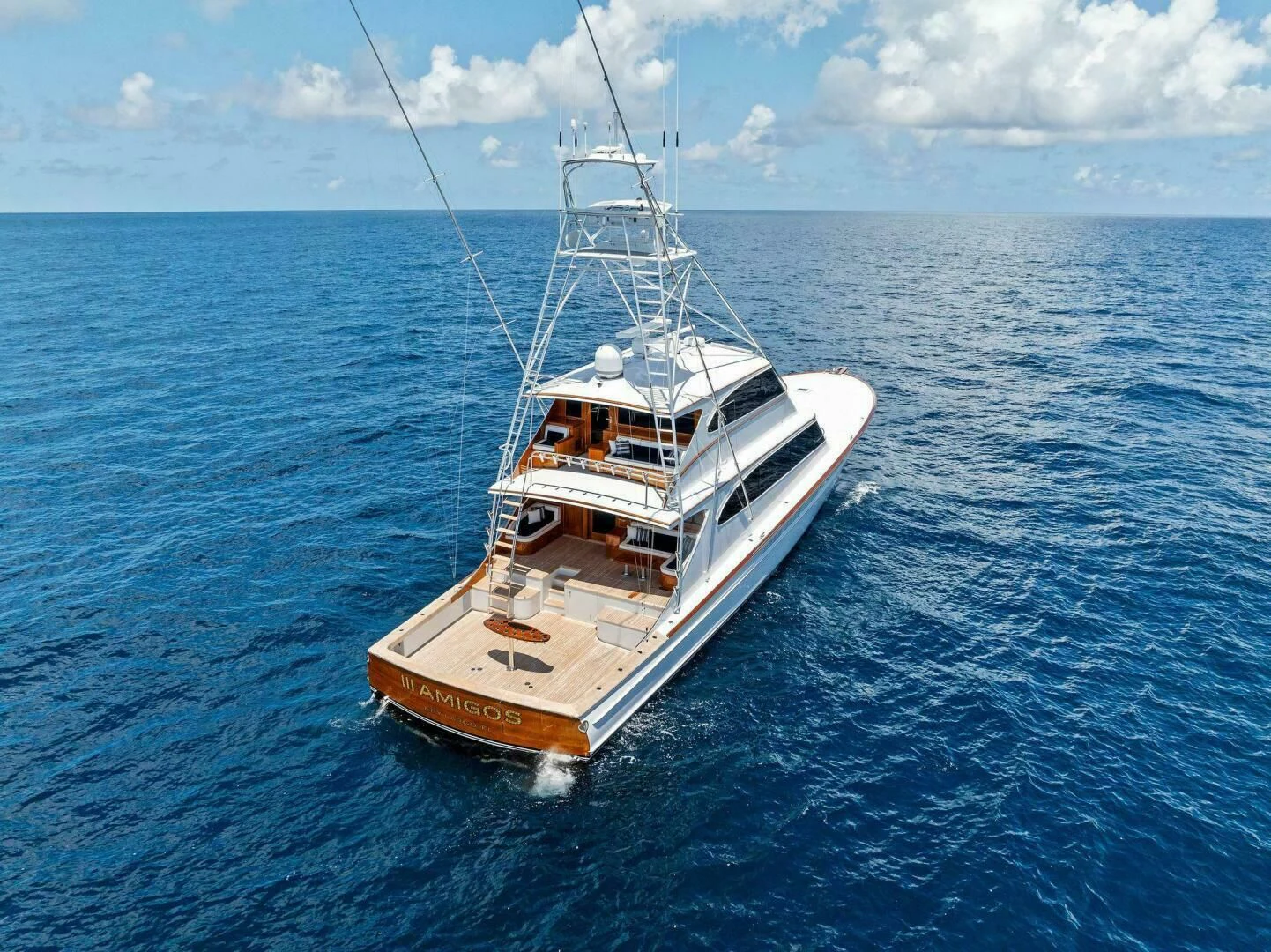 a boat in the water aboard III AMIGOS Yacht for Sale