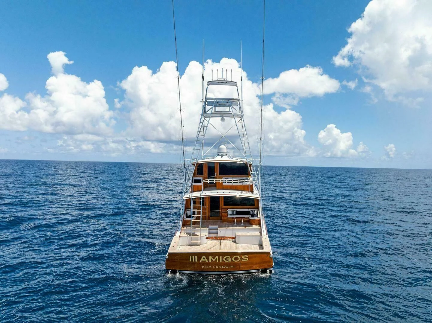 a boat in the water aboard III AMIGOS Yacht for Sale