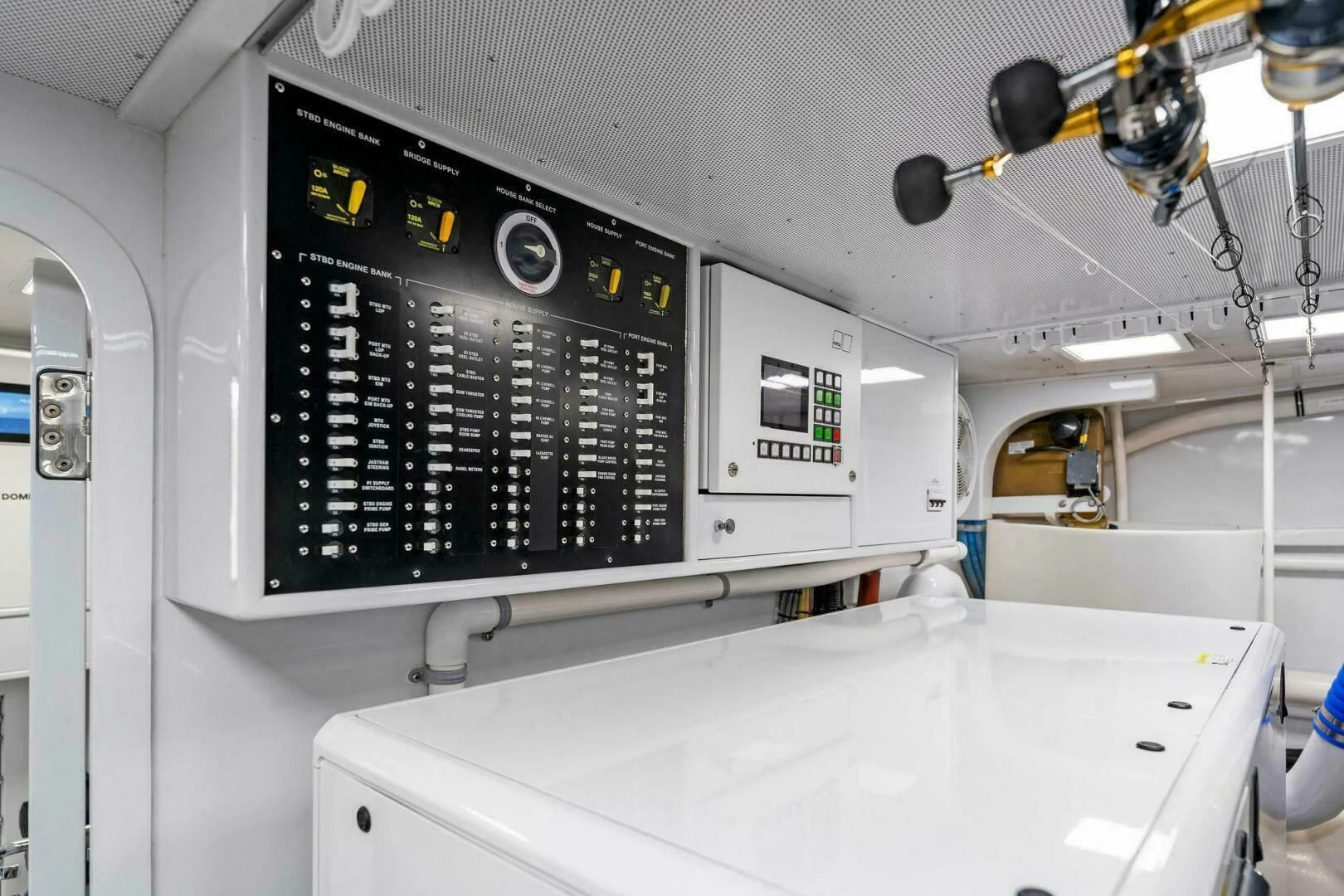 a machine with a screen aboard III AMIGOS Yacht for Sale