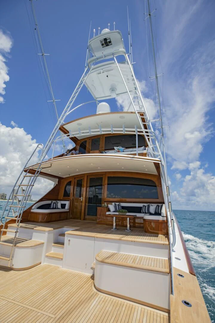 a boat on the water aboard III AMIGOS Yacht for Sale