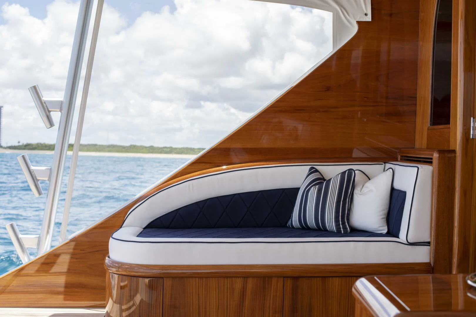 a boat on the water aboard III AMIGOS Yacht for Sale