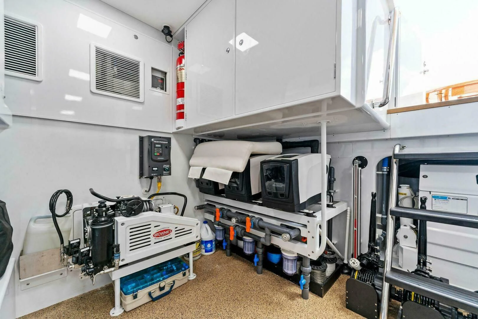 a room with machinery and equipment aboard III AMIGOS Yacht for Sale