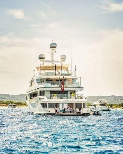 a boat in the water aboard SCORPION Yacht for Charter
