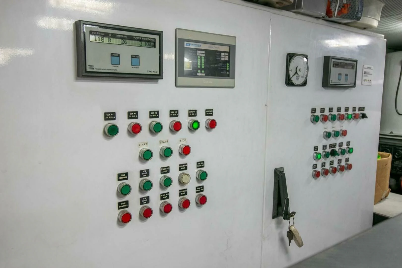 a white board with many buttons aboard CHAIRMAN Yacht for Sale