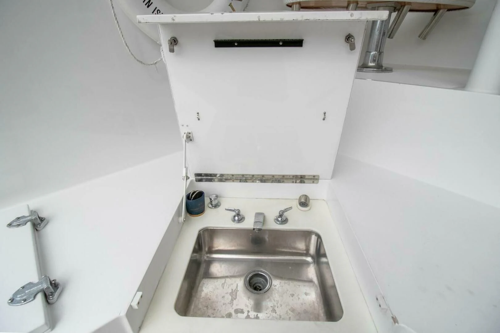 a sink and faucet in a room aboard CHAIRMAN Yacht for Sale