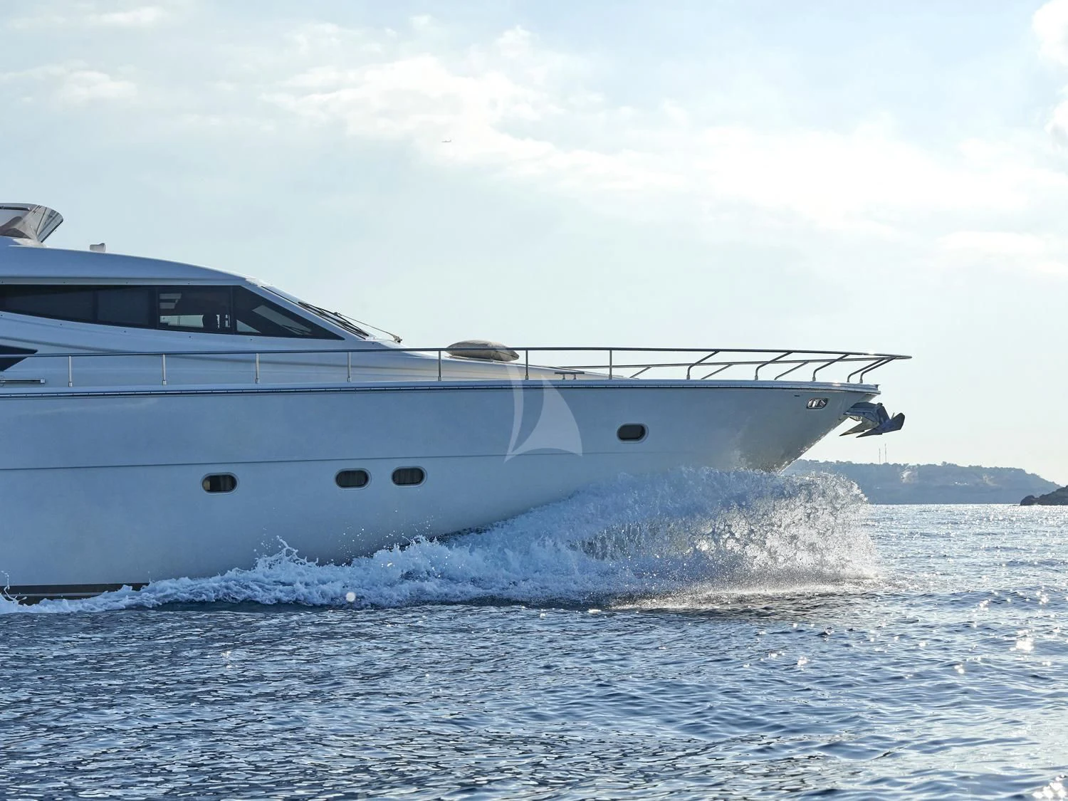 a boat splashing in the water aboard JULIE M Yacht for Sale