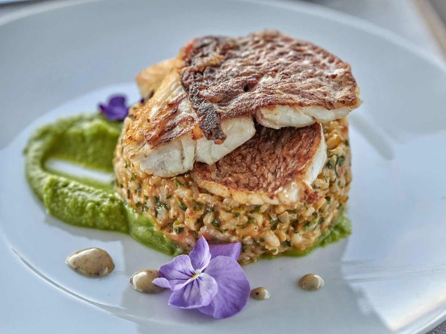a plate of food aboard JULIE M Yacht for Sale
