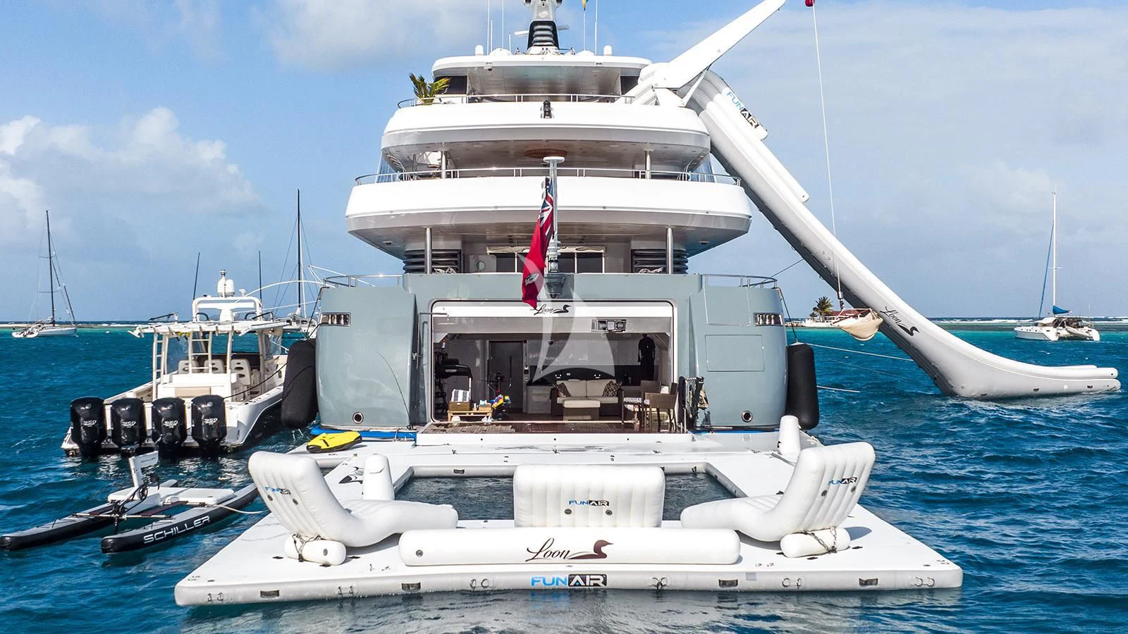 a boat on the water aboard LADY BETH Yacht for Sale