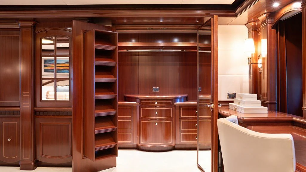 a room with a large closet aboard LADY BETH Yacht for Sale