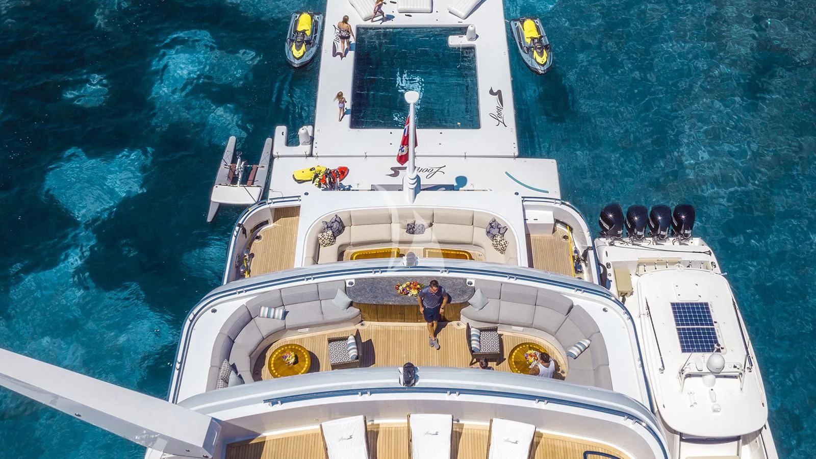 a high angle view of a ship aboard LADY BETH Yacht for Sale