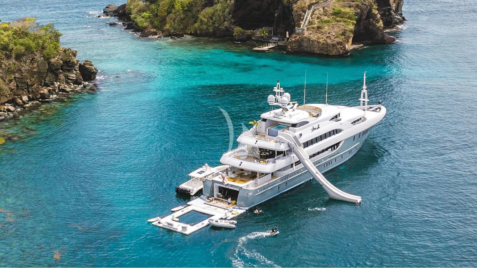 a boat on the water aboard LADY BETH Yacht for Sale