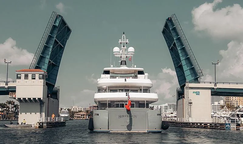 a large white boat in the water aboard LADY BETH Yacht for Sale