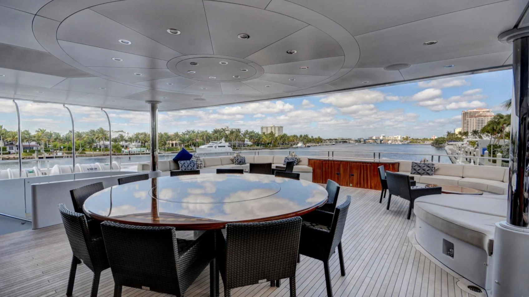 a table and chairs in a room aboard LADY BETH Yacht for Sale