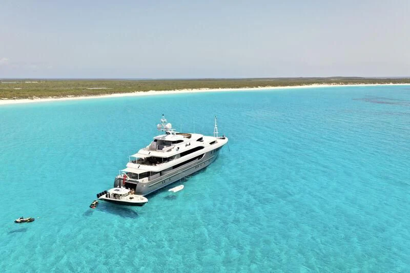 a boat sailing in the sea aboard LADY BETH Yacht for Sale