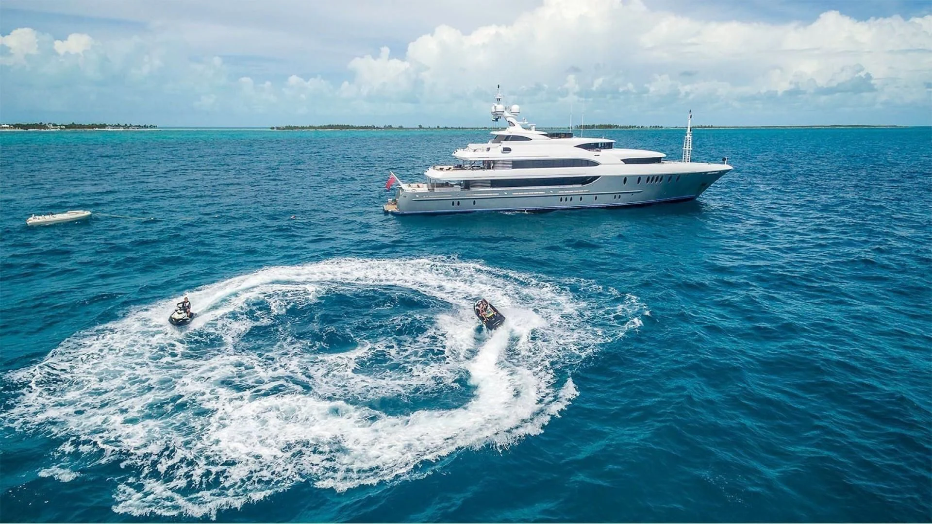 a boat on the water aboard LADY BETH Yacht for Sale