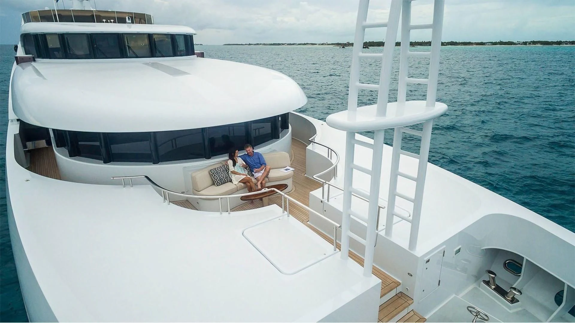 a person sitting on a boat aboard LADY BETH Yacht for Sale