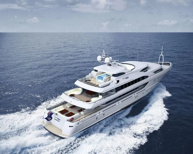a boat on the water aboard LADY BETH Yacht for Sale