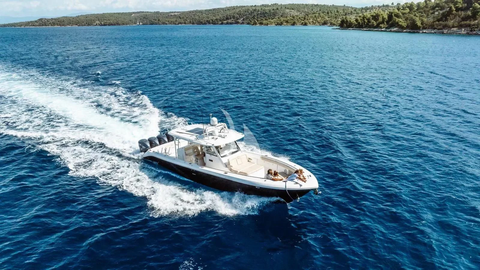 a boat on the water aboard LADY BETH Yacht for Sale