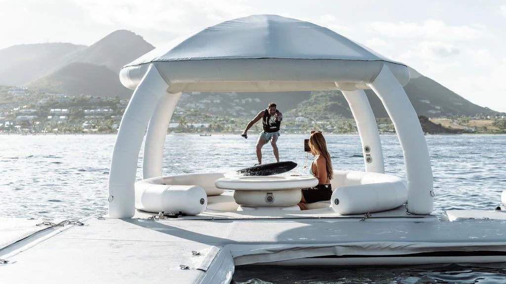 a man and woman on a boat aboard LADY BETH Yacht for Sale