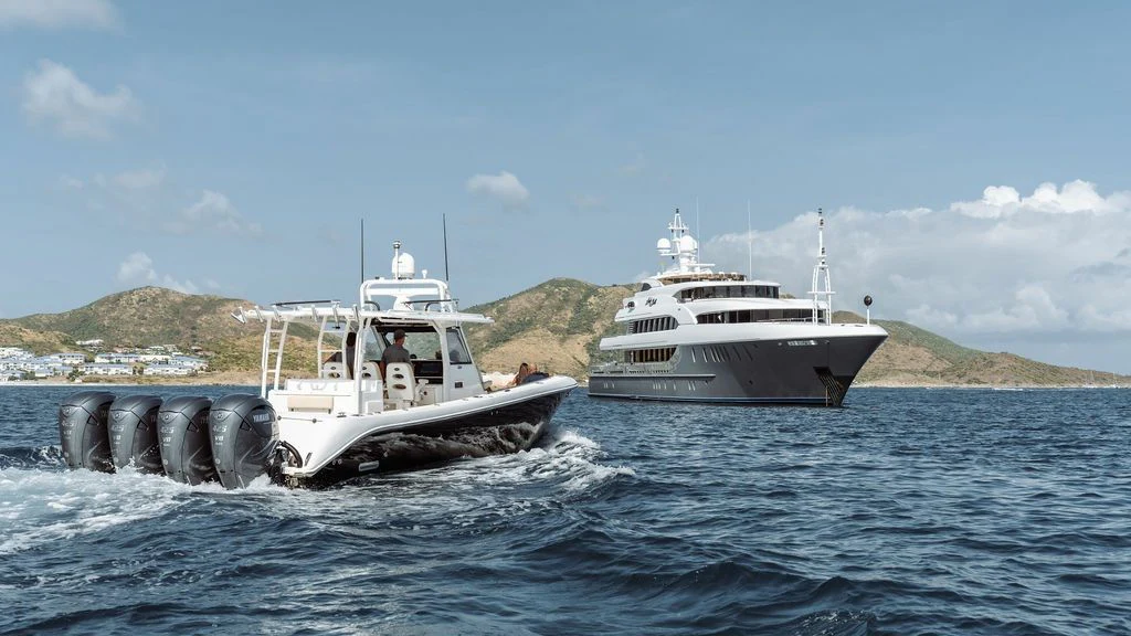 a boat in the water aboard LADY BETH Yacht for Sale
