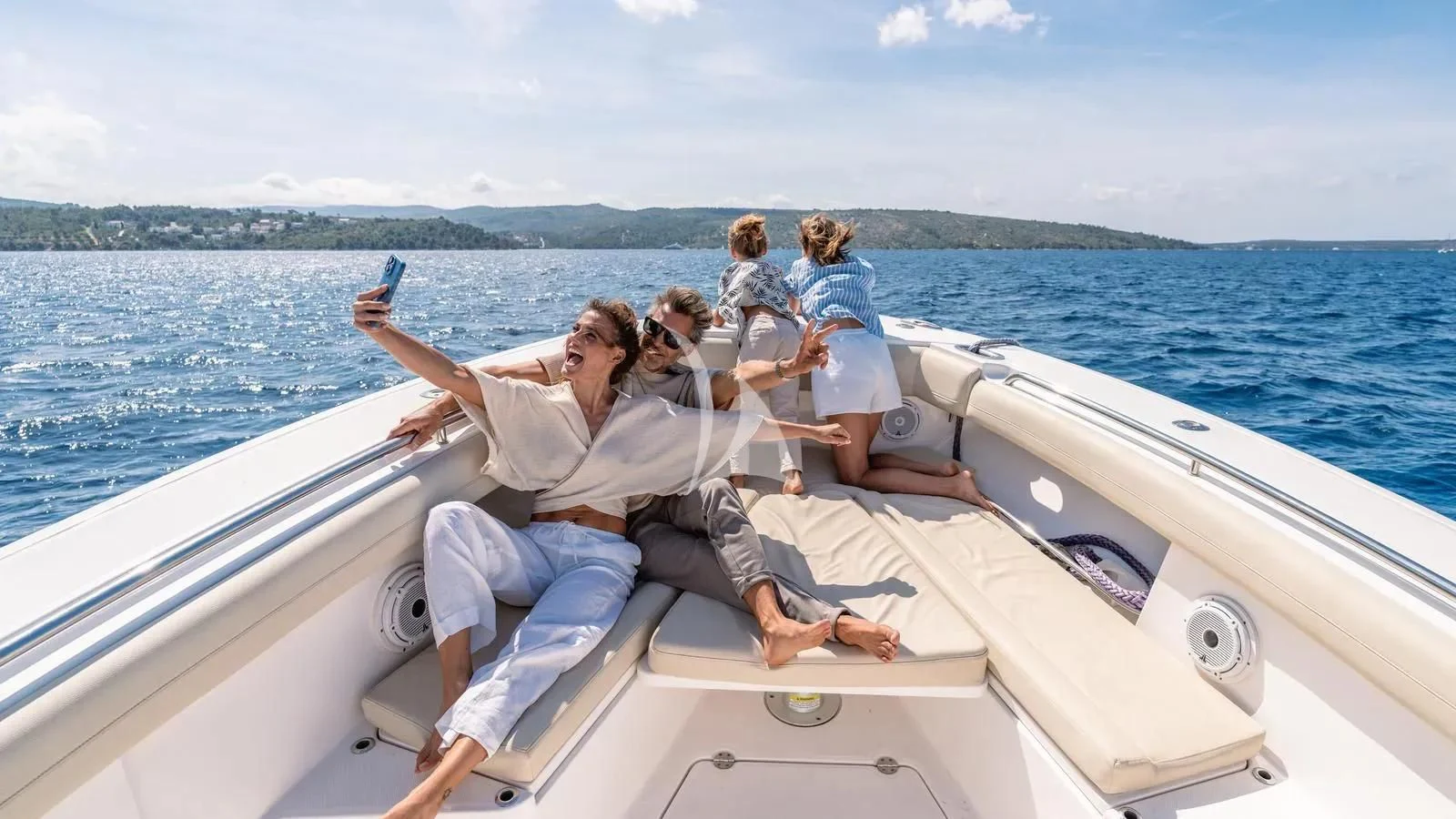 a group of people on a boat aboard LADY BETH Yacht for Sale