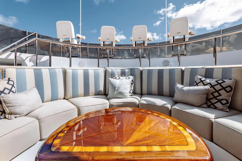 a large white boat on a large body of water aboard LADY BETH Yacht for Sale