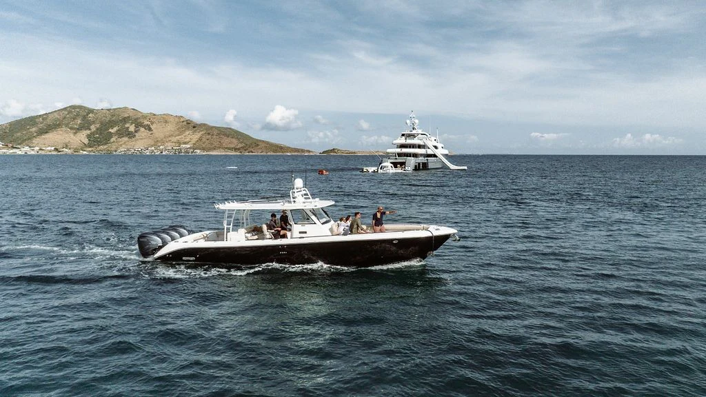 a group of people on a boat in the water aboard LADY BETH Yacht for Sale
