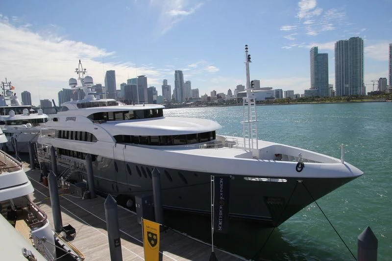 a large yacht in the water aboard LADY BETH Yacht for Sale