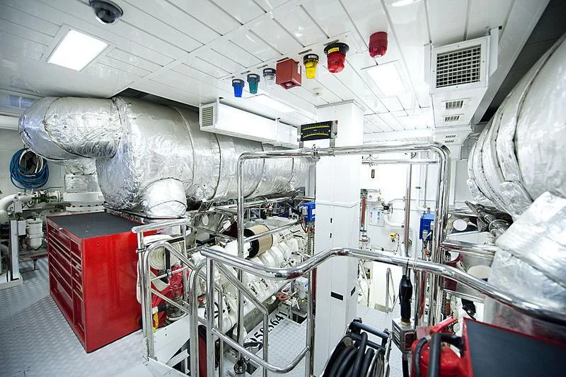 a room with machinery aboard DILARA Yacht for Sale