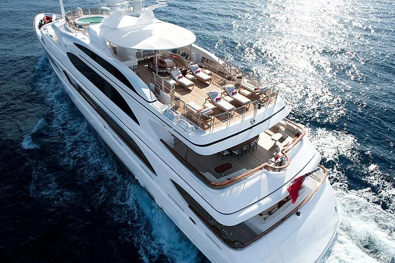 a ship on the water aboard DILARA Yacht for Sale