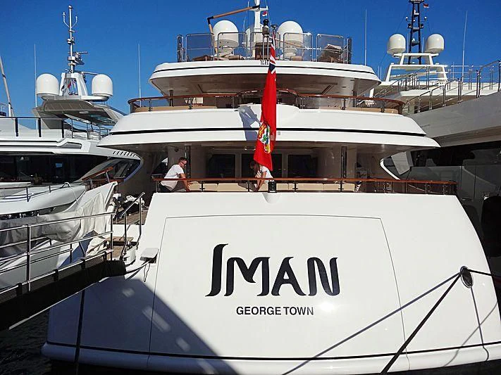 a boat with a flag on it aboard DILARA Yacht for Sale