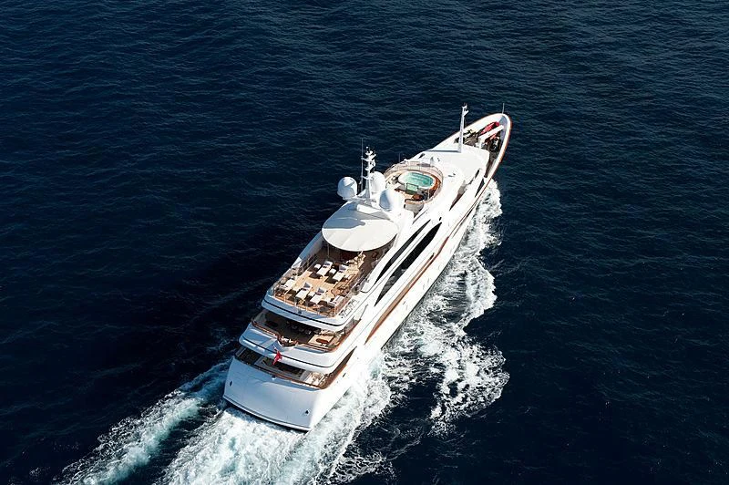 a ship in the water aboard DILARA Yacht for Sale