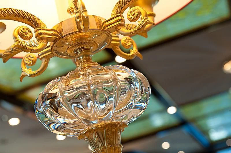 a glass globe with a gold crown aboard DILARA Yacht for Sale