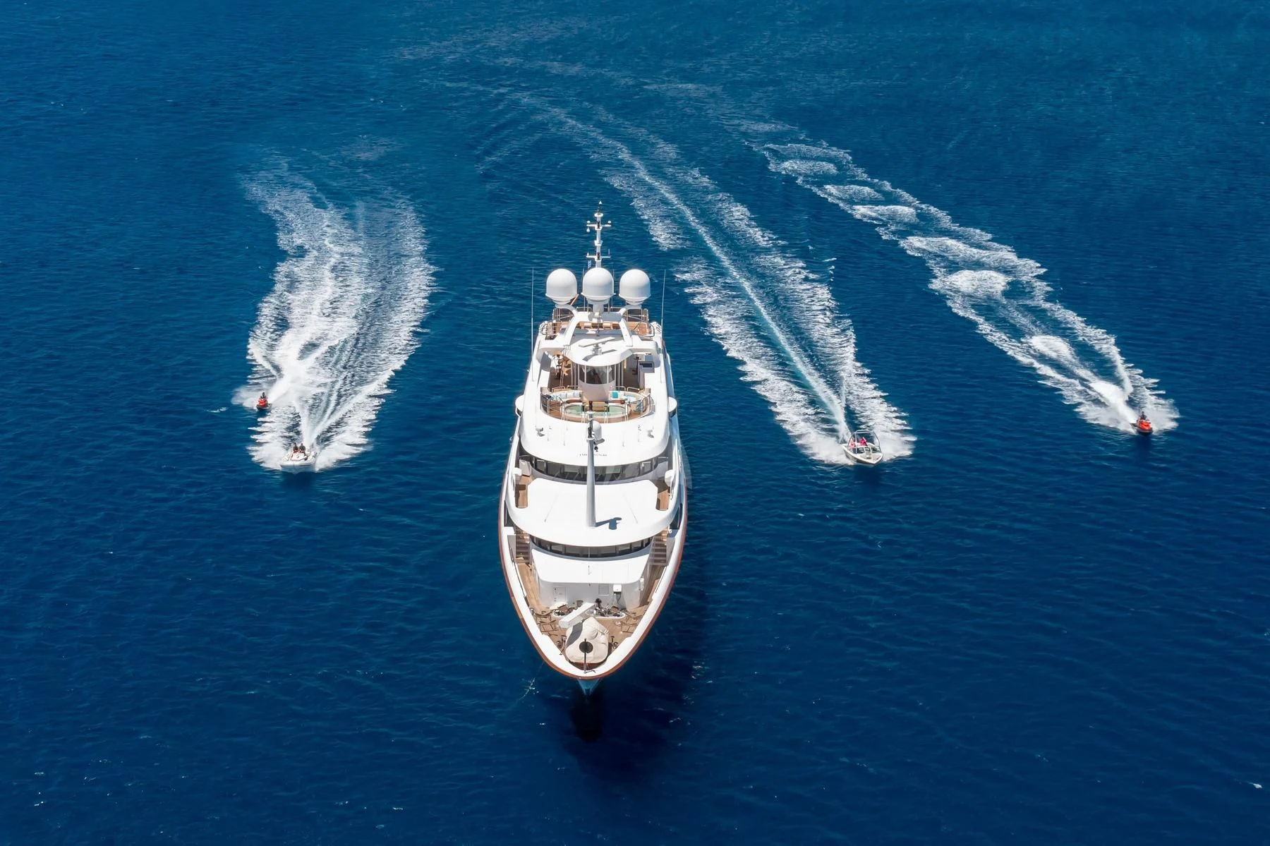 a high angle view of a ship aboard DILARA Yacht for Sale