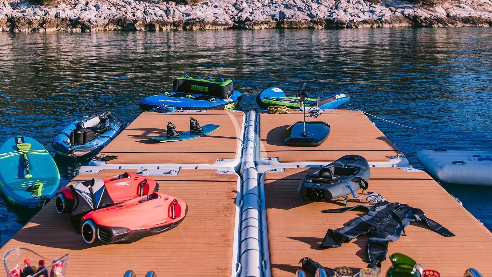 boats on a beach aboard DILARA Yacht for Sale